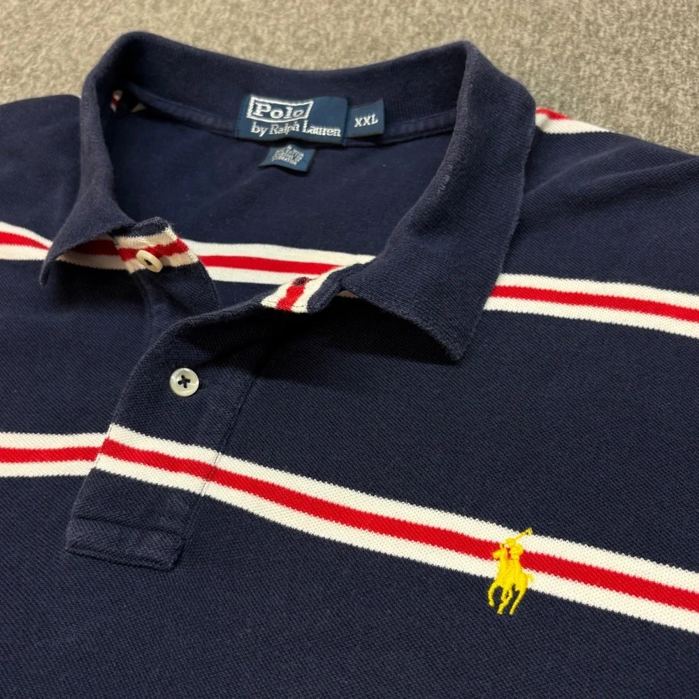Polo Ralph Lauren‎ Mens XXL Striped Short Sleeve Polo Shirt Old Money